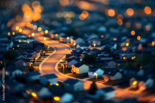 Wallpaper Mural Miniature City Lights at Night Torontodigital.ca