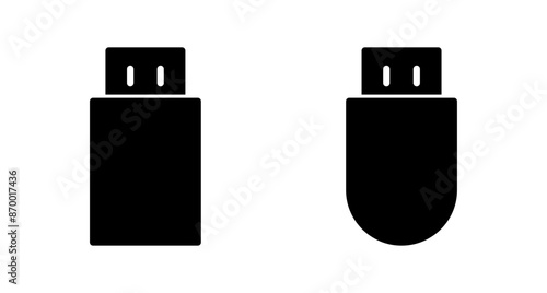Usb icon vector isolated on white background. Flash disk icon vector