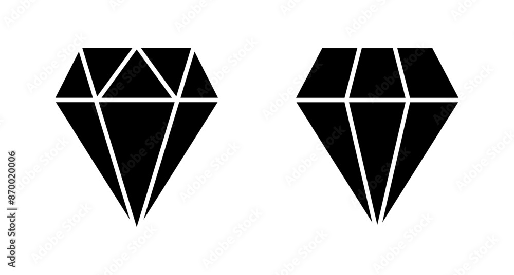 Diamond icon vector isolated on white background. Diamond vector icon. Gemstone symbol Diamond icon vector isolated on white background. Diamond vector icon. Gemstone symbol