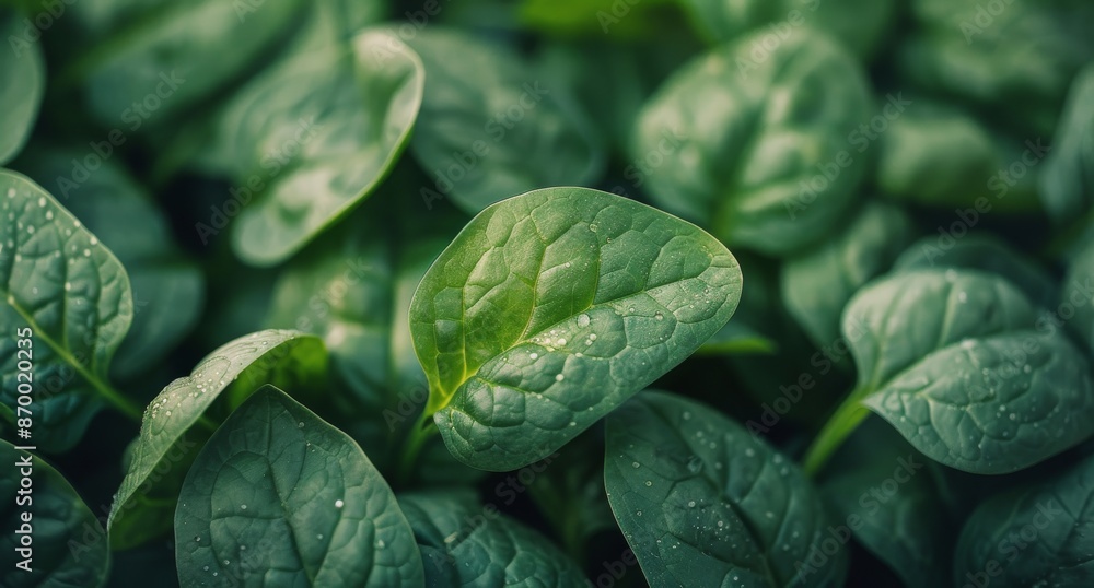 Close Up Of Lush Green Spinach Leaves In A Garden Close Up Of Lush Green Spinach Leaves In A Garden