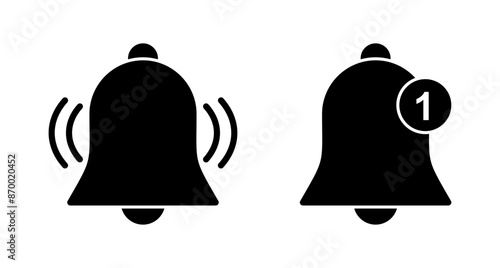 Bell Icon vector isolated on white background. Notification symbol. Bell vector icon