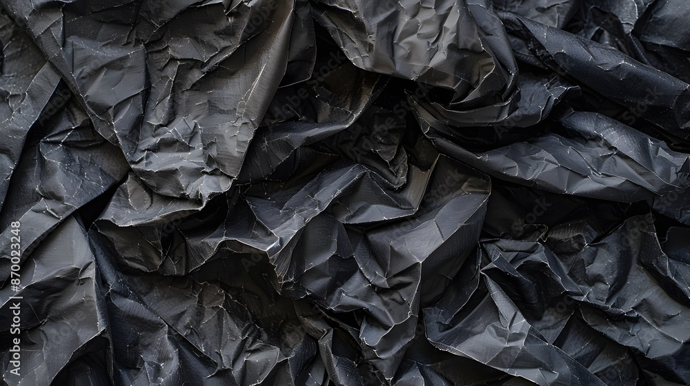 Wrinkled black old wrinkled paper. Dusty cardboard wrapping Wrinkled black old wrinkled paper. Dusty cardboard wrapping