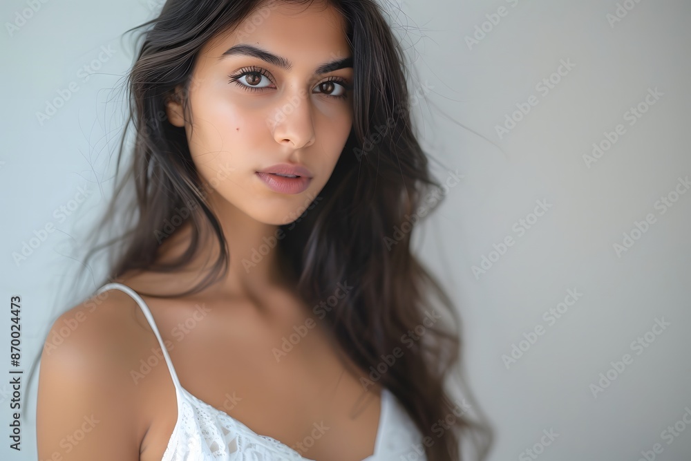 Beautiful Arabic Woman in White Dress Beautiful Arabic Woman in White Dress