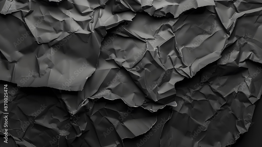 Wrinkled black old wrinkled paper. Dusty cardboard wrapping Wrinkled black old wrinkled paper. Dusty cardboard wrapping