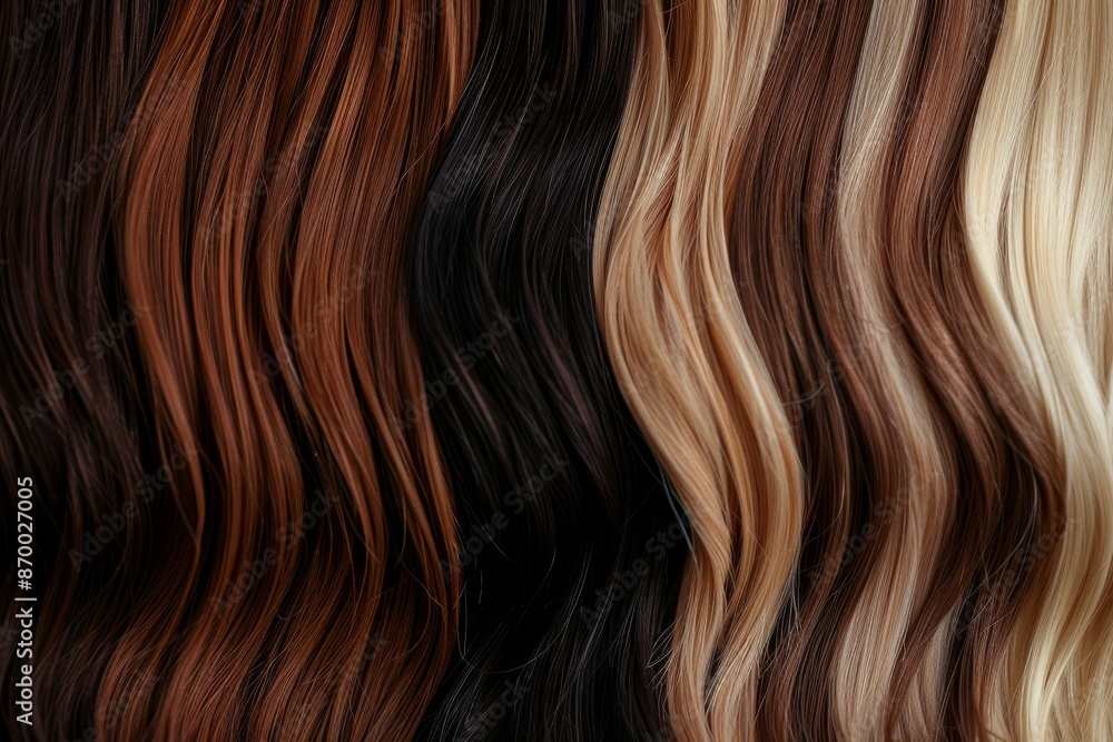 Naklejka premium Shiny, natural hair extensions in various colors