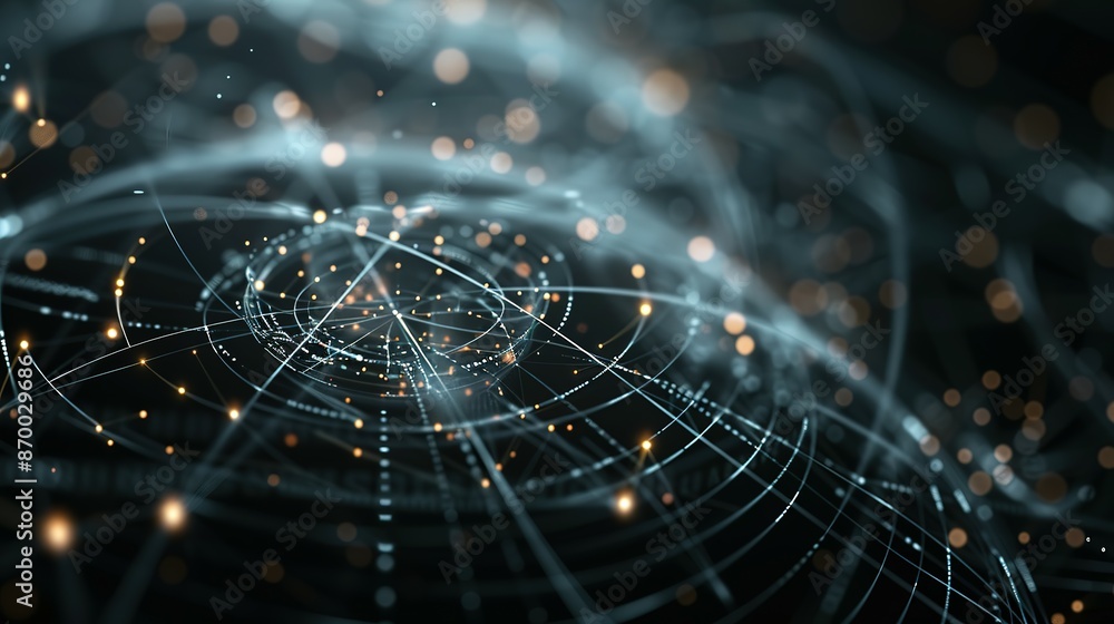 Obraz premium Abstract Digital Network with Glowing Points