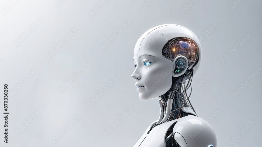 a robot artificial intelligence, ai, mechanics. background for text a robot artificial intelligence, ai, mechanics. background for text