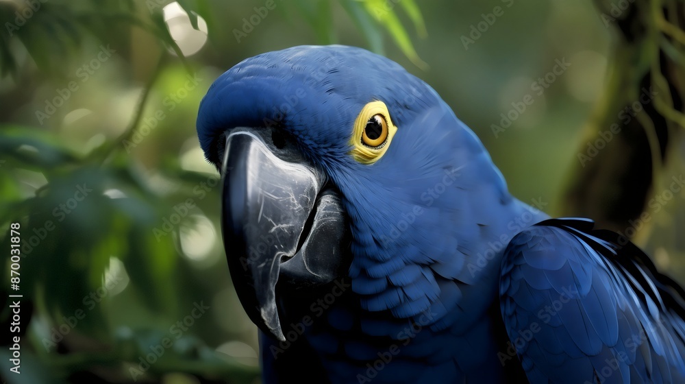 Obraz premium Closeup of Hyacinth Macaw