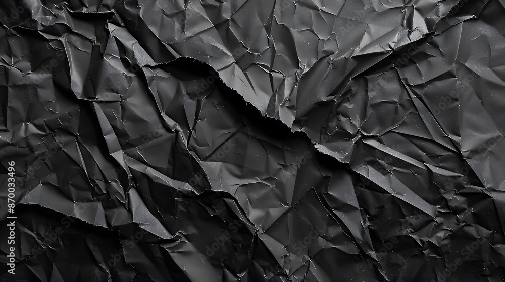 Wrinkled black old wrinkled paper. Dusty cardboard wrapping Wrinkled black old wrinkled paper. Dusty cardboard wrapping