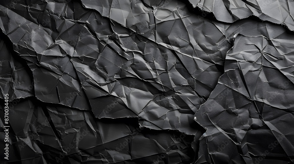 Wrinkled black old wrinkled paper. Dusty cardboard wrapping Wrinkled black old wrinkled paper. Dusty cardboard wrapping