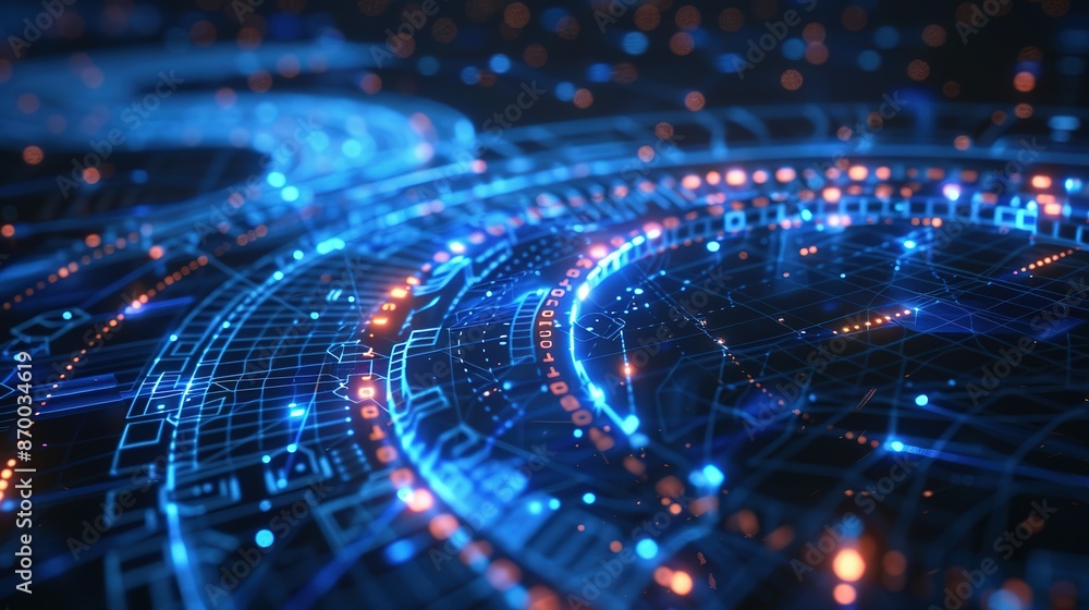 Obraz premium Abstract Digital Network, Technology Background