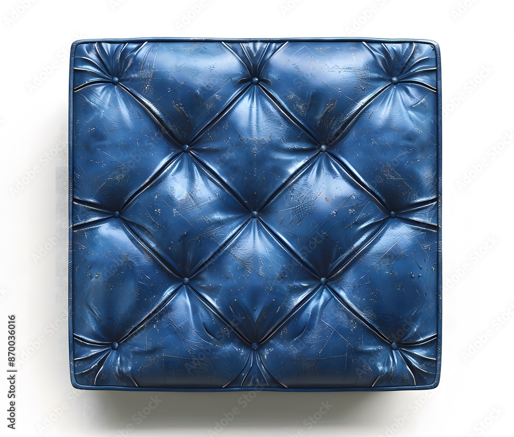 Fototapeta premium Blue Chair Cushion on White Background