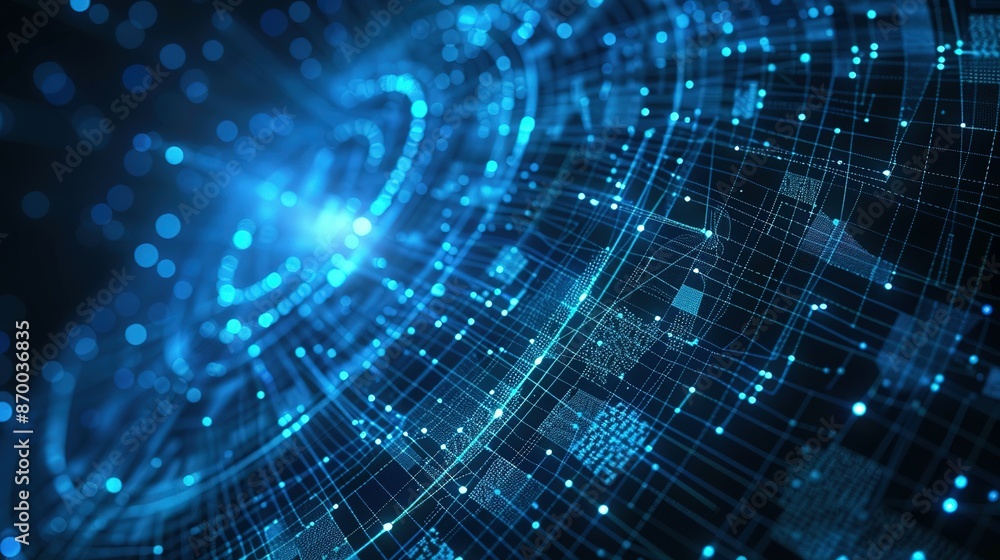 Abstract Digital Network with Glowing Blue Lines Abstract Digital Network with Glowing Blue Lines