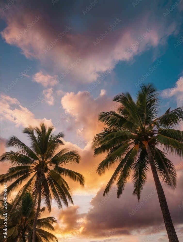 palm trees on the beach at sunset palm trees on the beach at sunset
