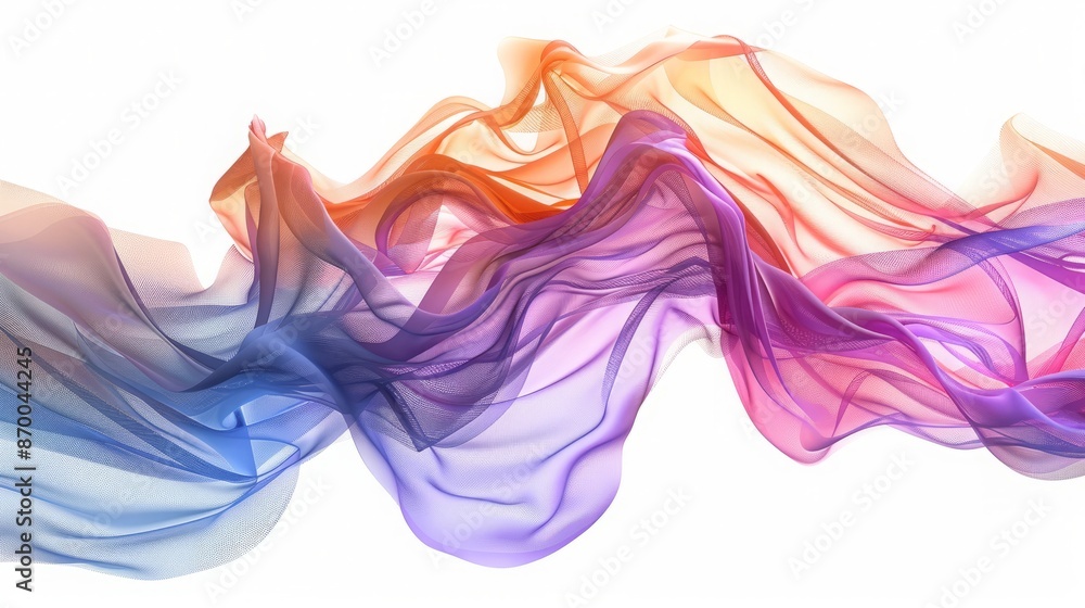 Flowing wave cloth, 3d rendering. Computer digital drawing. Flowing wave cloth, 3d rendering. Computer digital drawing.
