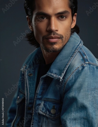 A man wearing a denim jacket