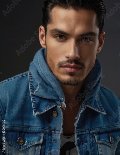 A man wearing a denim jacket