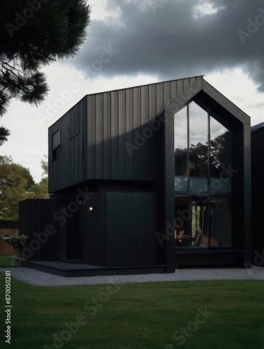 black modern house exterior design © RENDISYAHRUL