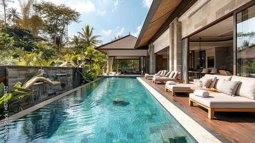 Wallpaper Mural Luxury Villa with Private Pool and Lush Greenery Torontodigital.ca