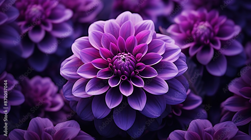 Purple Dahlia Bloom Close-Up Purple Dahlia Bloom Close-Up