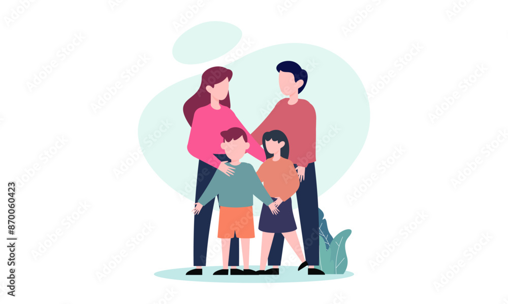 Hand drawn asian family illustration Hand drawn asian family illustration