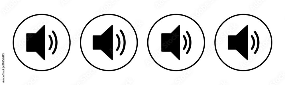 Speaker icon set. volume icon vector. loudspeaker icon vector. sound symbol Speaker icon set. volume icon vector. loudspeaker icon vector. sound symbol