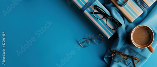 Blue and Brown Still Life with Glasses and Coffee © Koplexs-Stock