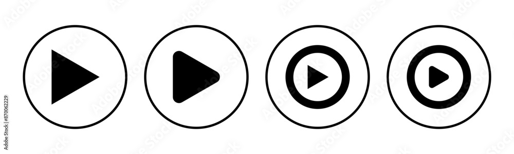 Play Icon set. Play button vector icon Play Icon set. Play button vector icon