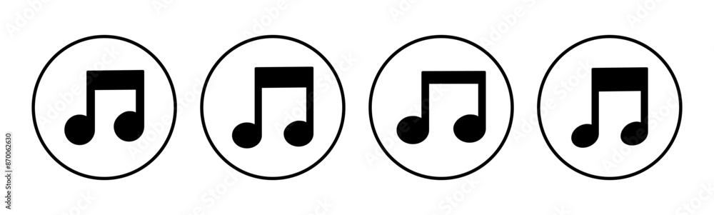 Music icon set. note music icon vector. tone icon Music icon set. note music icon vector. tone icon