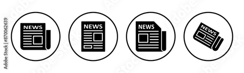 Newspaper icon set. news paper vector sign