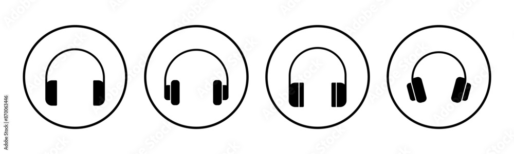 Headphone icon set. Headvector icon symbols Headphone icon set. Headvector icon symbols