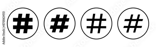 Hashtag icon set. hashtag symbol
