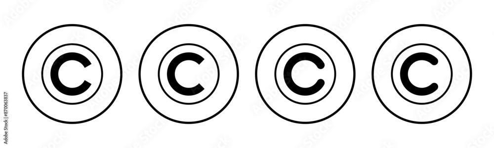 Copyright icon set. copyright symbols Copyright icon set. copyright symbols