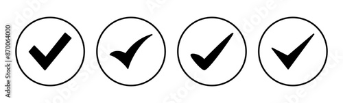 Check mark icon set. Check mark icon. Tick mark symbol vector