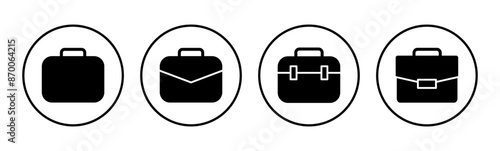 Briefcase icon set. suitcase icon. luggage symbol.