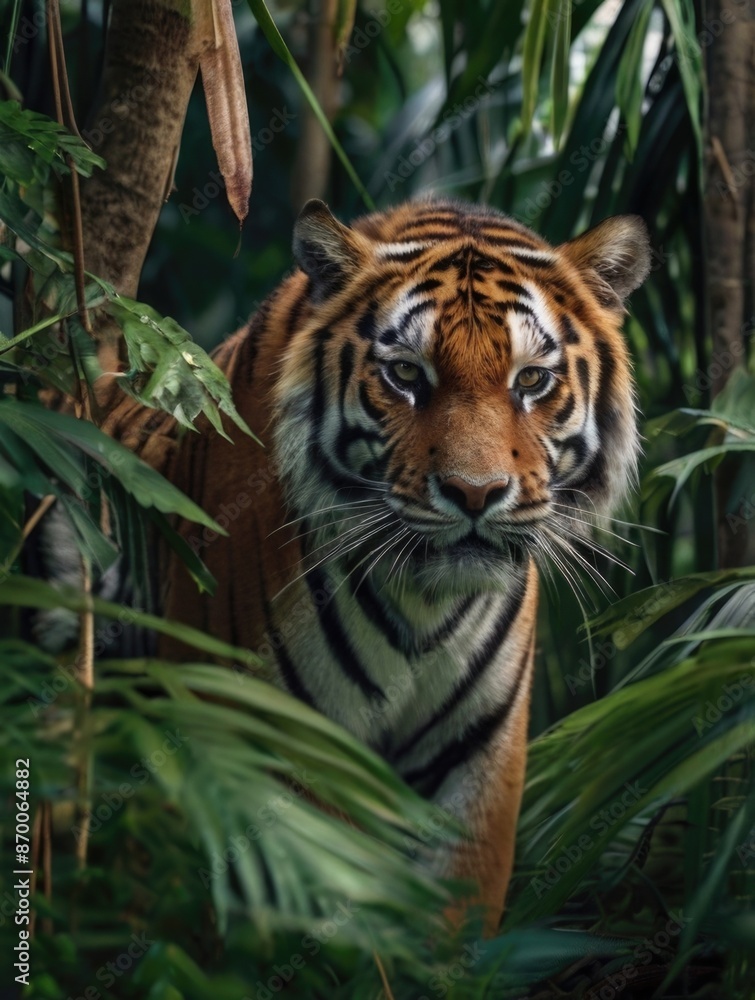 a tiger in the dense jungle a tiger in the dense jungle