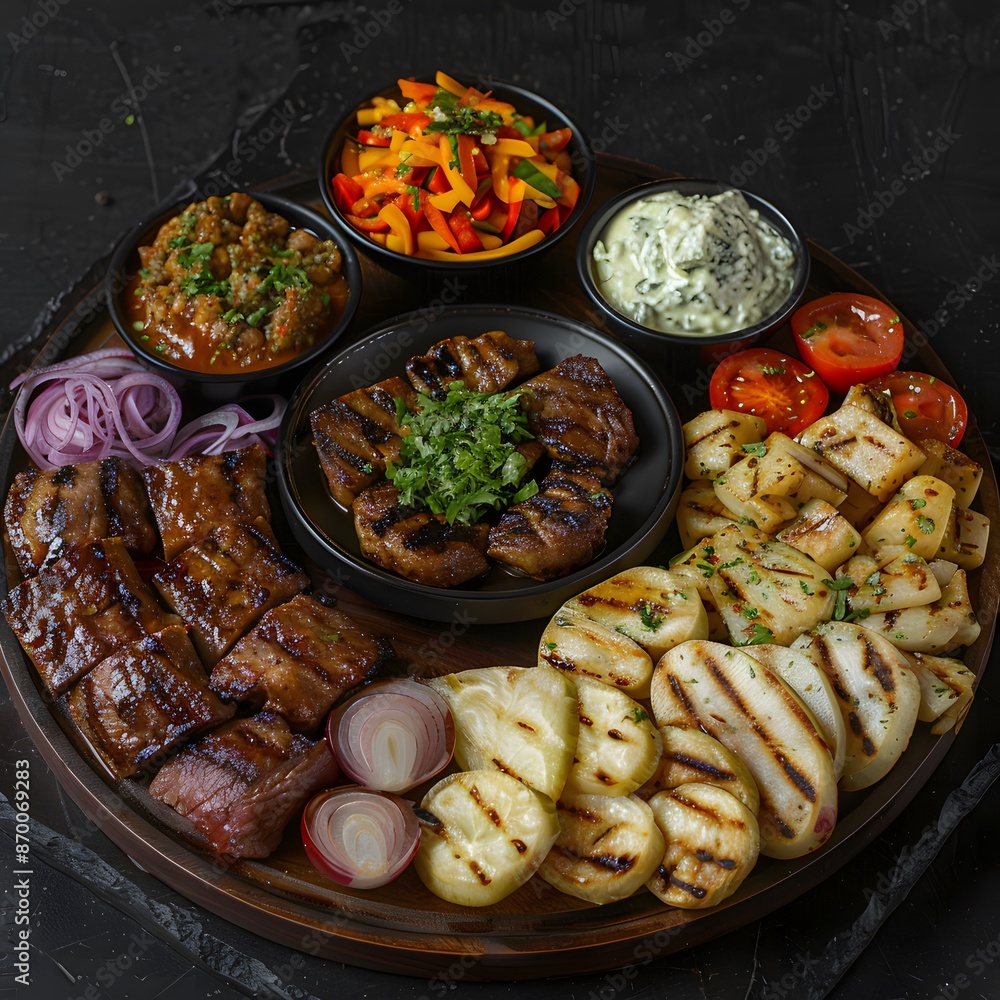 Grilled Meats and Vegetables Platter Grilled Meats and Vegetables Platter