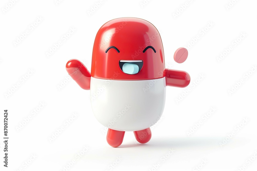Naklejka premium Medicine shaped funny character