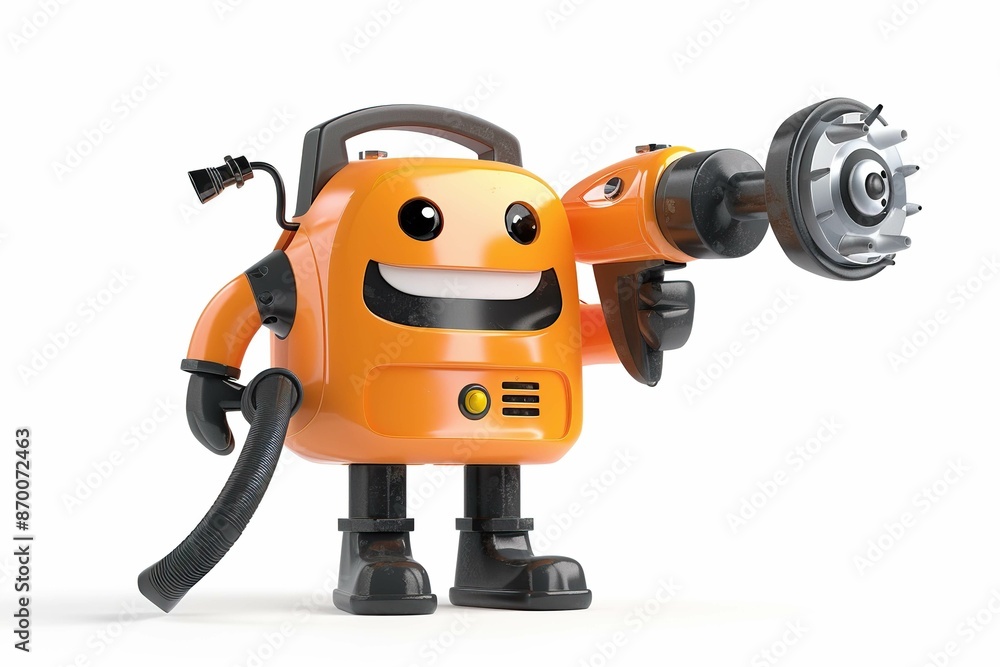 Power washer shaped funny character Power washer shaped funny character