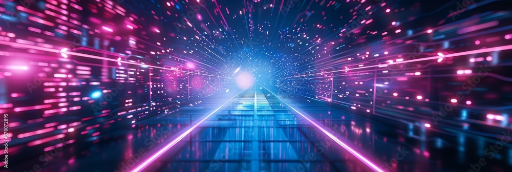 Abstract futuristic technology abstract background with lines for network, big data, data center, server, internet, speed. dark blue and pink neon lights into digital technology tunnel Abstract futuristic technology abstract background with lines for network, big data, data center, server, internet, speed. dark blue and pink neon lights into digital technology tunnel
