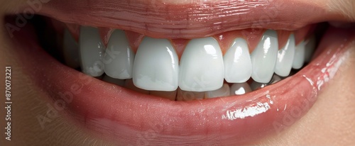 Close-Up of a Persons Smile Showing White Teeth