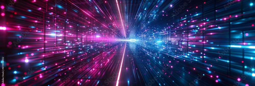 Abstract futuristic technology abstract background with lines for network, big data, data center, server, internet, speed. dark blue and pink neon lights into digital technology tunnel Abstract futuristic technology abstract background with lines for network, big data, data center, server, internet, speed. dark blue and pink neon lights into digital technology tunnel