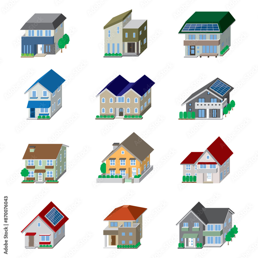 Fototapeta premium 家の立体ベクターイラスト.