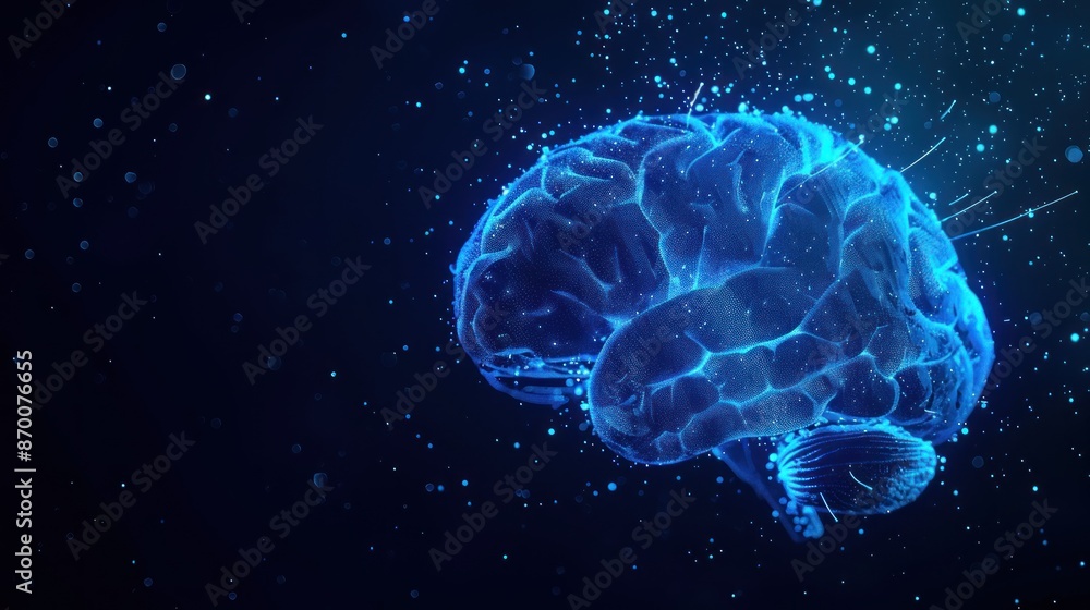 Abstract Digital Brain Illustration Abstract Digital Brain Illustration