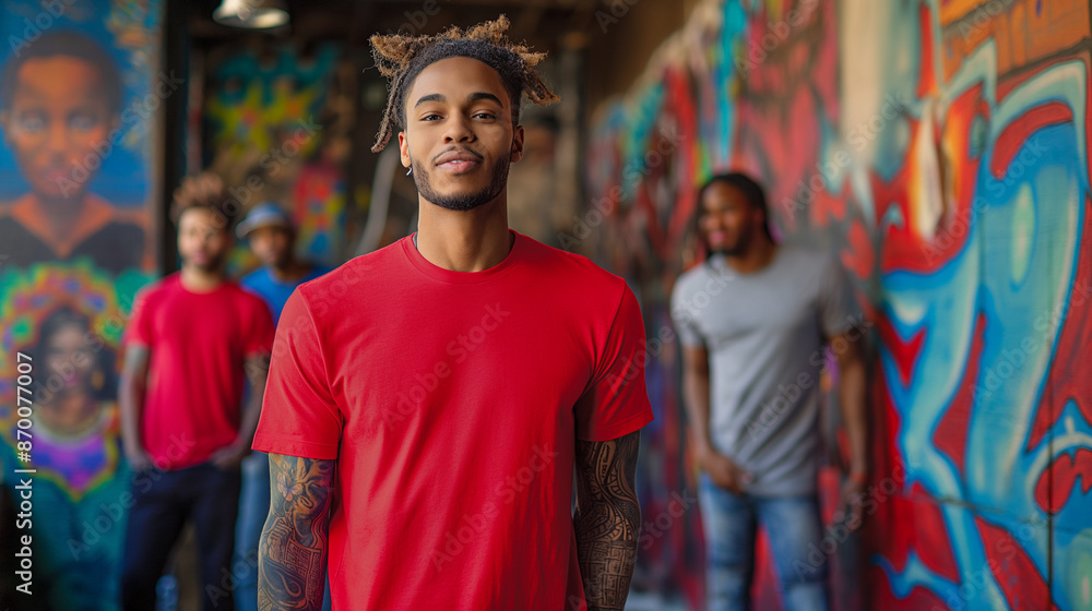 Bohemian-Inspired Tattoo Studio Red T-Shirt Mockup Bohemian-Inspired Tattoo Studio Red T-Shirt Mockup