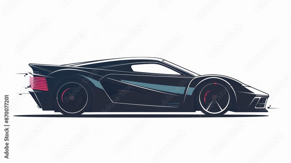Sports car illustration with car word on white background for automotive design and travel concepts Sports car illustration with car word on white background for automotive design and travel concepts
