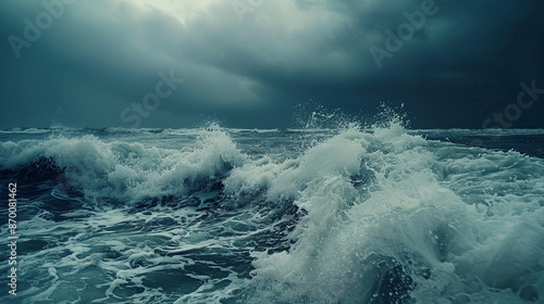 turbulent ocean with waves crashing