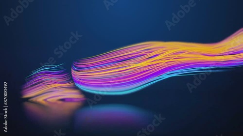 Abstract neon curves motion wavy background photo