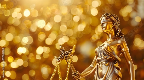 Legal and law concept statue of Lady Justice with scales of justice © sungedi