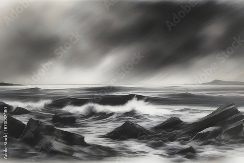 Serene beach scenes captivate in stunning seascape illustrations. 